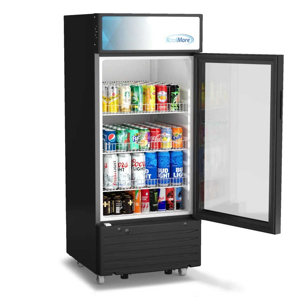 Novo 6 Cu Cu, 2024 Ft Comercial Vertical Beverage Refrigerador, uma porta de vidro Display