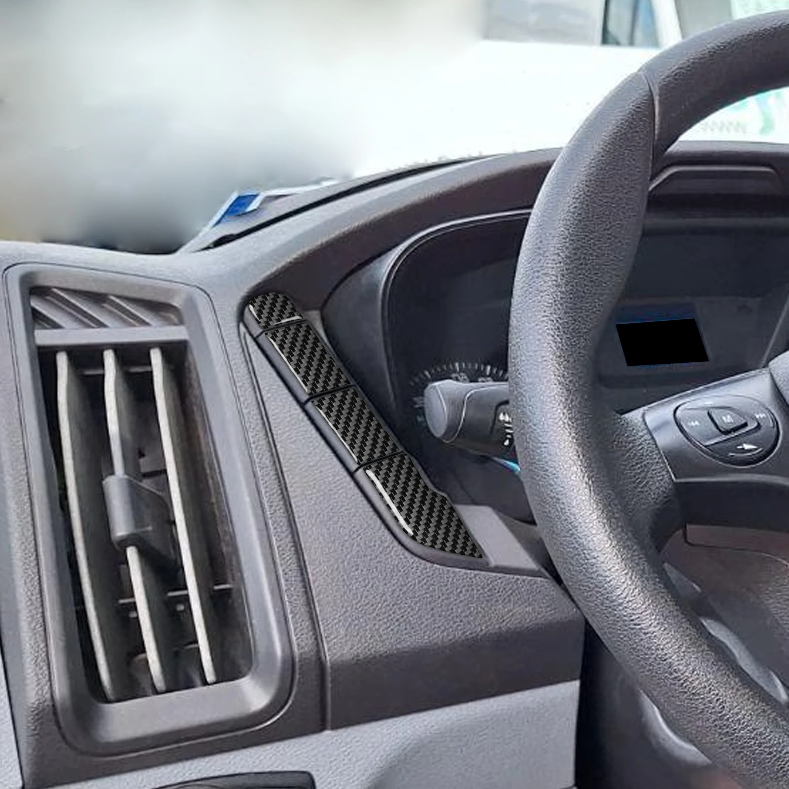 For Ford Transit V363 2014-2019 Carbon Fiber Instrument Speedometer Button Panel Cover Trim Car Accessories Decoration Sticker