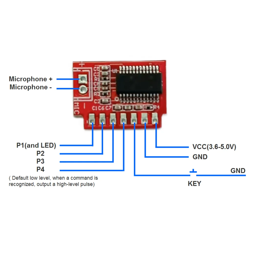 DD501【RP4】 Voice  Recognition Module  for  4 Channel Pulse Output Support Record  Any Language Button Input