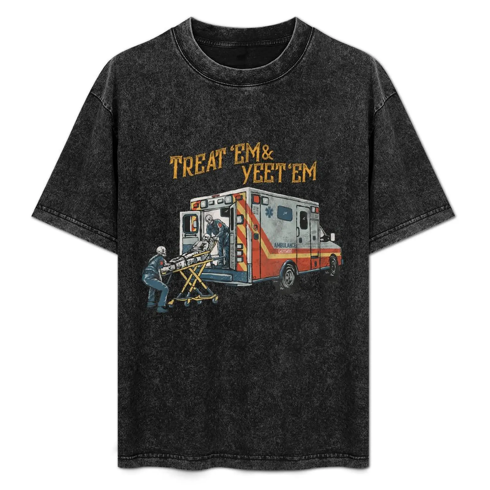 

Treat 'Em And Yeet 'Em Skeleton Ambulance T-Shirt Plus Size Loose Fit T-Shirt