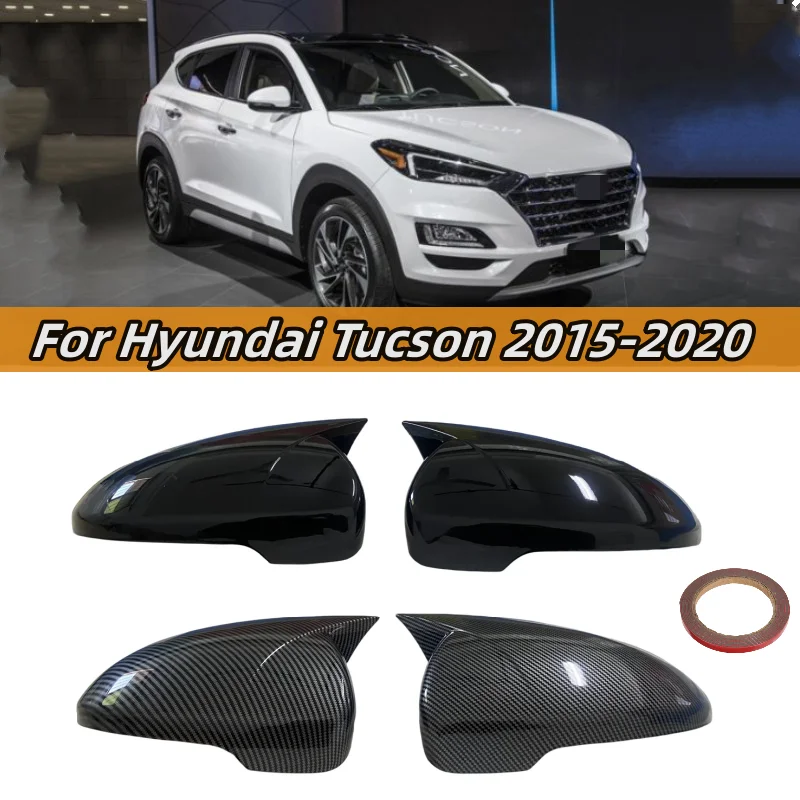 

Horn Style Side Wing Mirror Cover Caps For Hyundai Tucson 2015-2020 Rearview Mirror Cover Shell Case Trim Add on Car Accessories