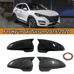 Horn Style Side Wing Mirror Cover Caps For Hyundai Tucson 2015-2020 Rearview Mirror Cover Shell Case Trim Add on Car Accessories