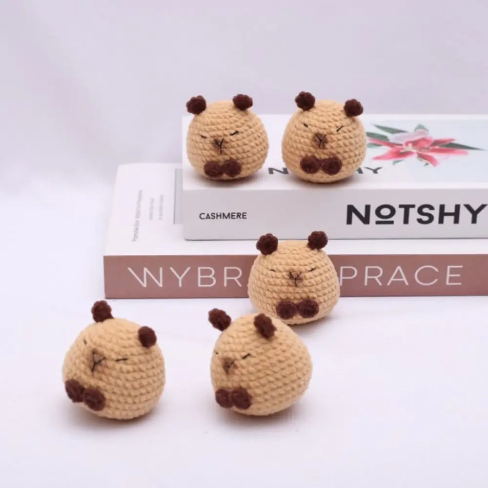 Kawaii – pendentif de sac Capybara fait à la main, dessin animé Crochet, porte-clés de voiture, décoration suspendue, poupée tricotée, cadeaux