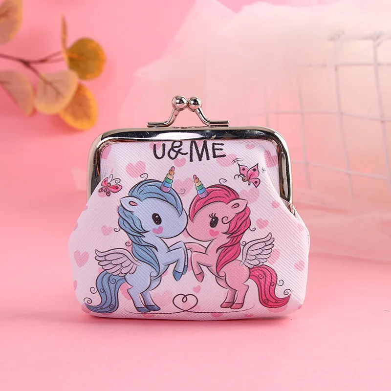 Cartoon Unicorn Iron Clasp coin purse Children's  Shell Bag Storage Bag Girls' holiday gifts