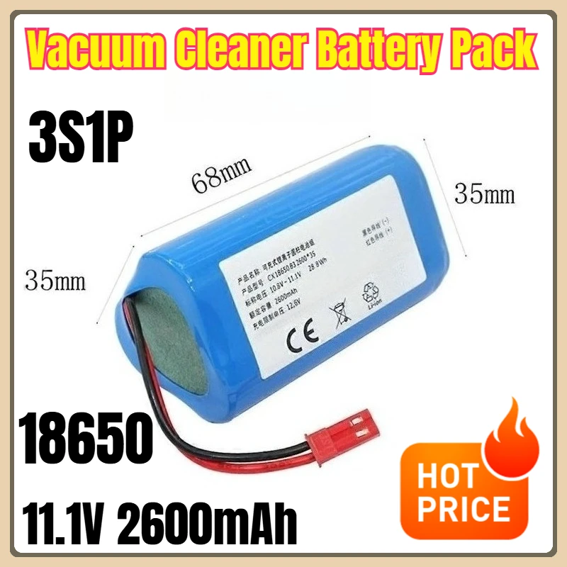 

11.1V 2600mAh 3S1P 18650 Cell Vacuum Cleaner Battery Pack