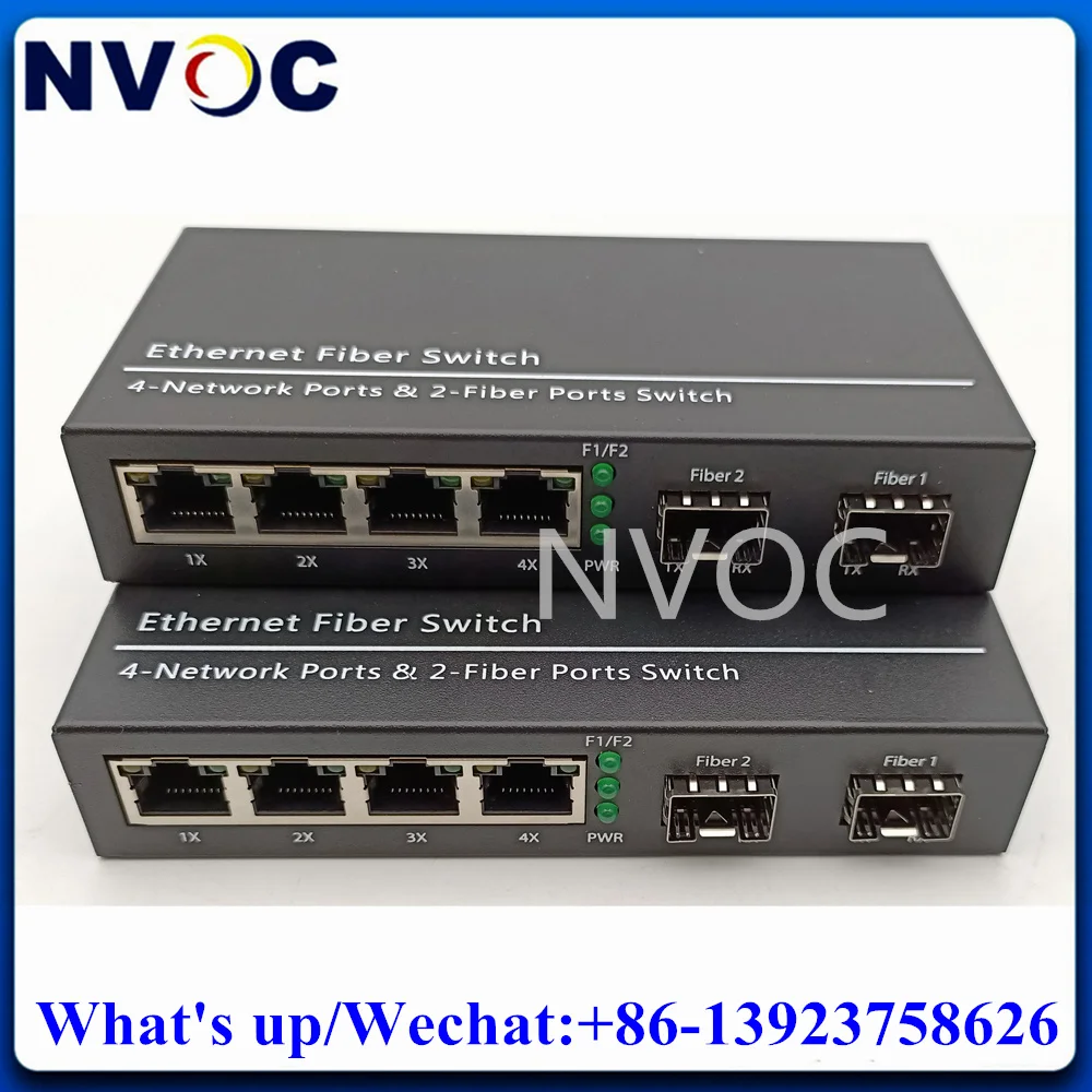 

Multi 2SFP to 4RJ45 Ethernet Switch, 2G4E Gigabit Media Converter with 2Pcs 1.25G SM 1310nm 10KM 20KM Duplex LC SFP