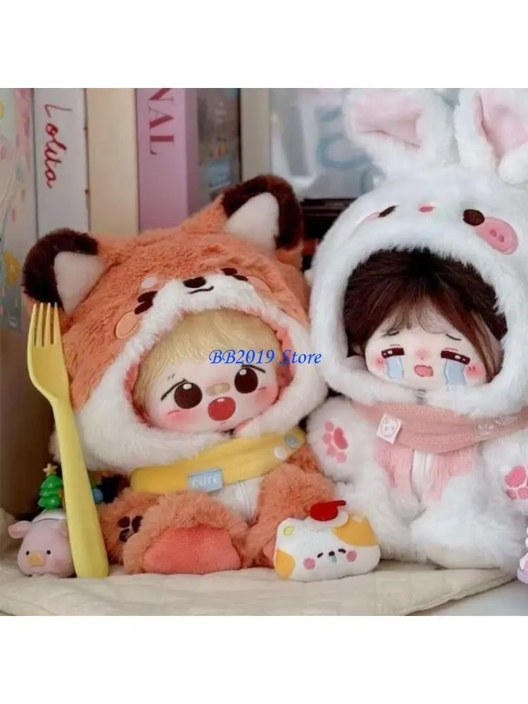 Q0KB Animal Character Costume For 20cm Cotton Dolls Soft and Easy Change For Toddler Imaginative Play Washable Design Clothes
