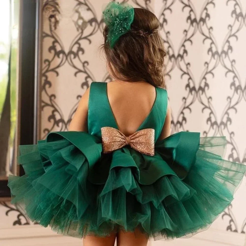 

Customized Green Flower Girl Dress for Kids Princess Gown for Wedding Birthday Party Pageant Special Occasion Dresses