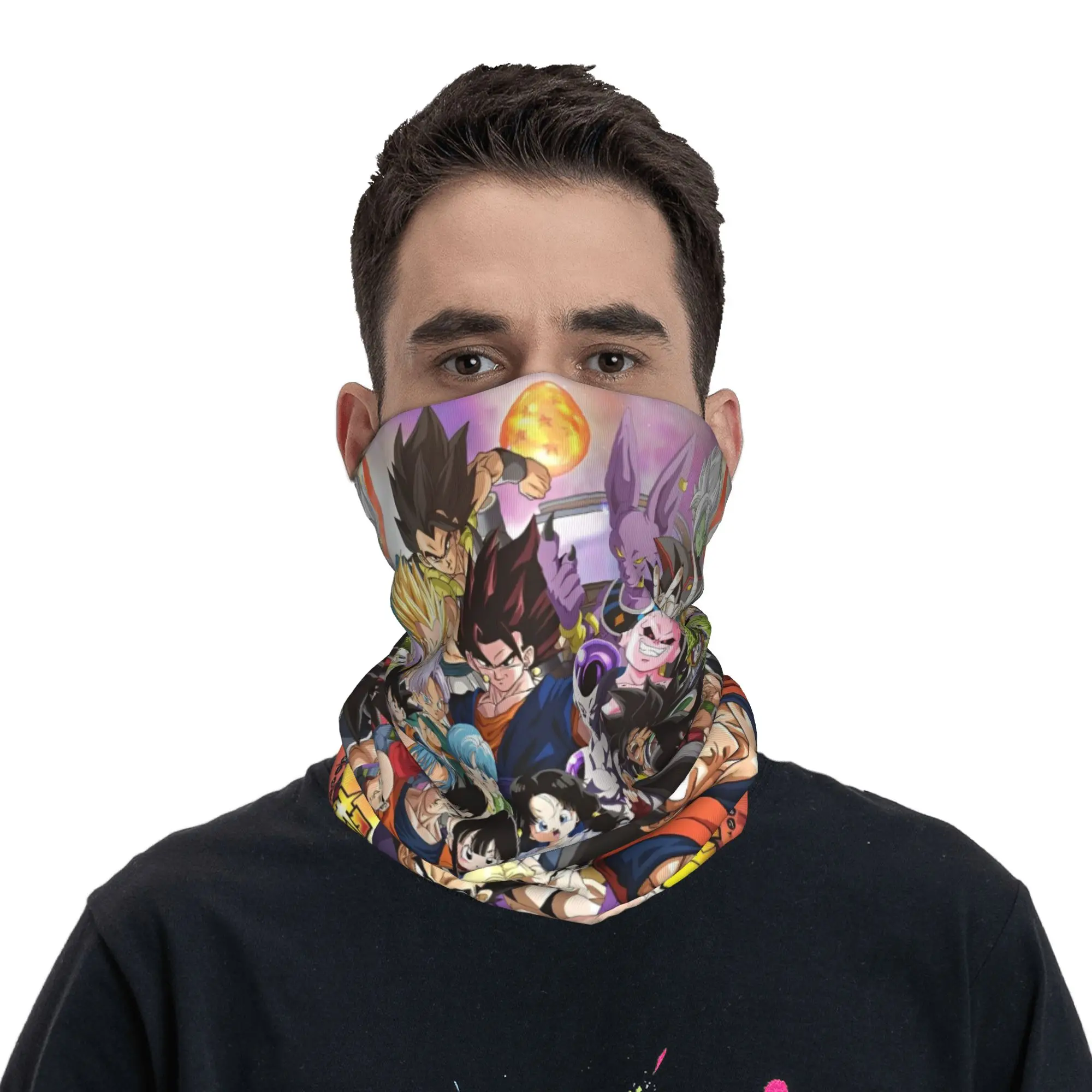 Pañuelo multifuncional transpirable Dragon Ball Z con estampado de dibujos animados, mascarilla, bufanda, pasamontañas para senderismo, para hombres, mujeres y adultos