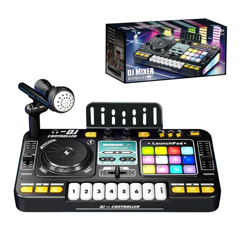 Interactive DJ Mixer Set Music Instrument Toy For Toddler Birthday Party Supply 15UB