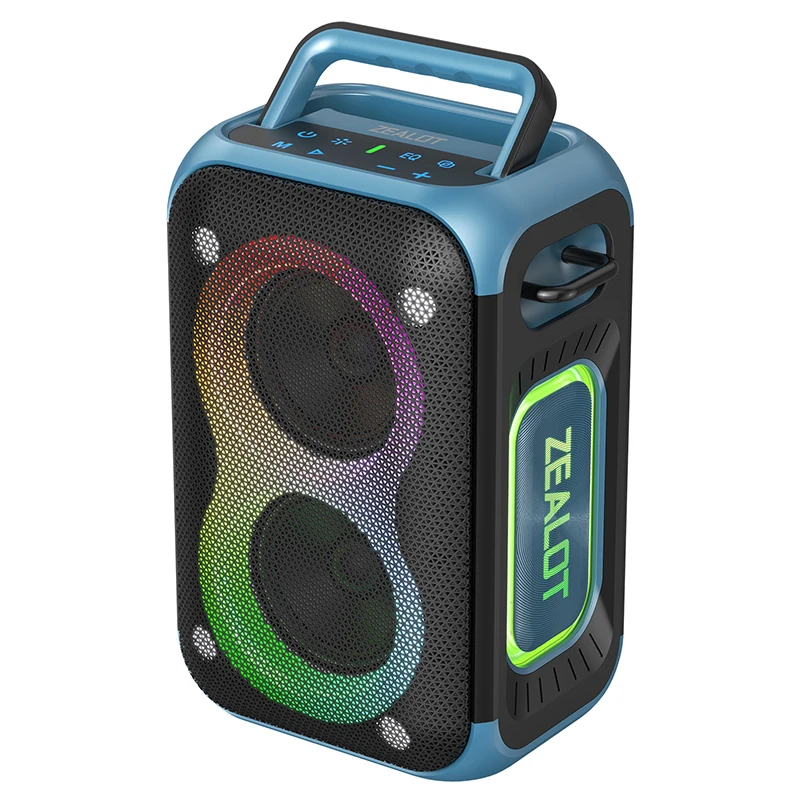 zealot_PT02 draagbare Bluetooth-luidspreker met verbeterde bas, Bluetooth 5.4-luidspreker, 12 uur speeltijd, voor kamperen, wandelen