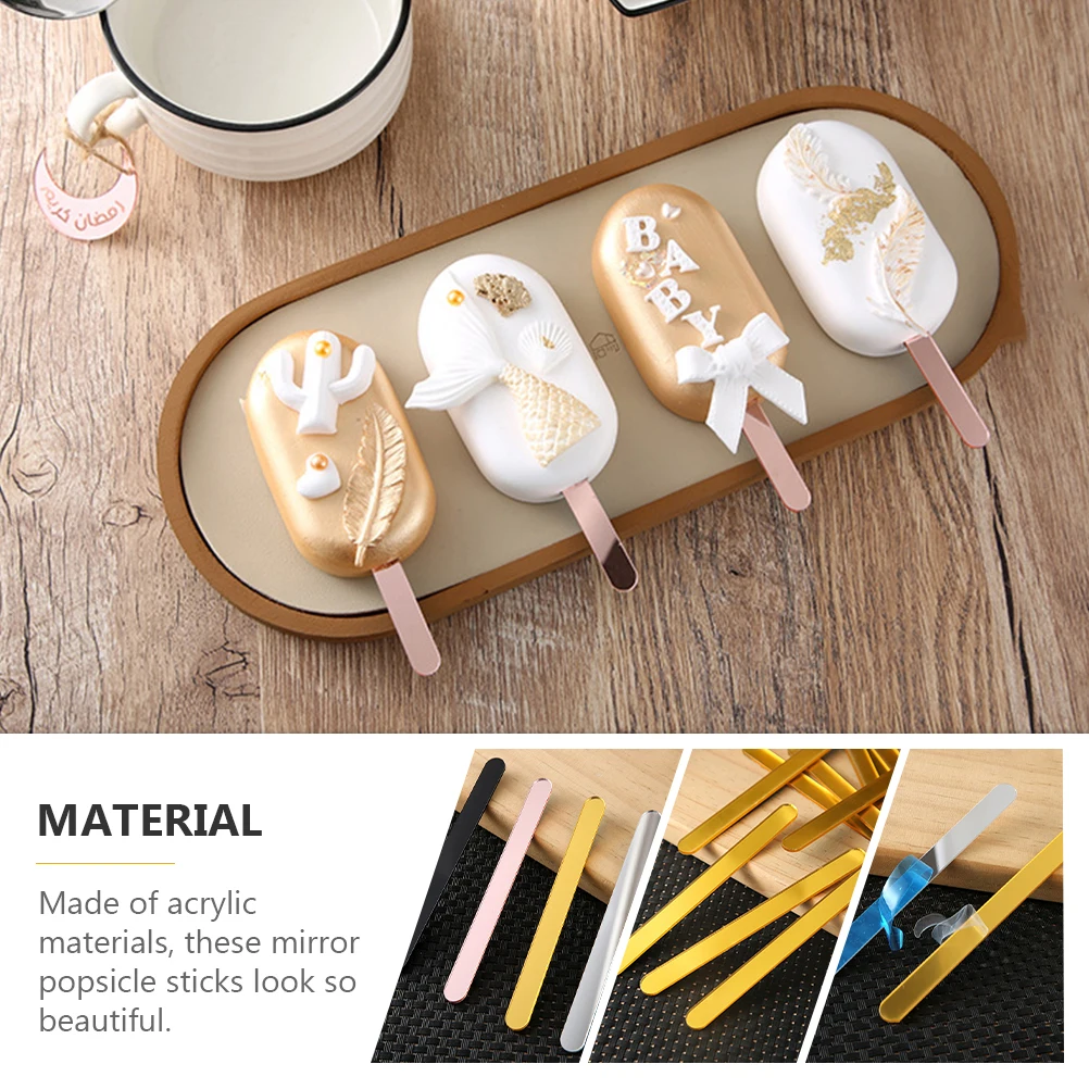 

20pcs Diy Craft Cake Popsicle Craft Decorations Ice Cream Diy Ice Cream Sticks Sticks Party Supplies