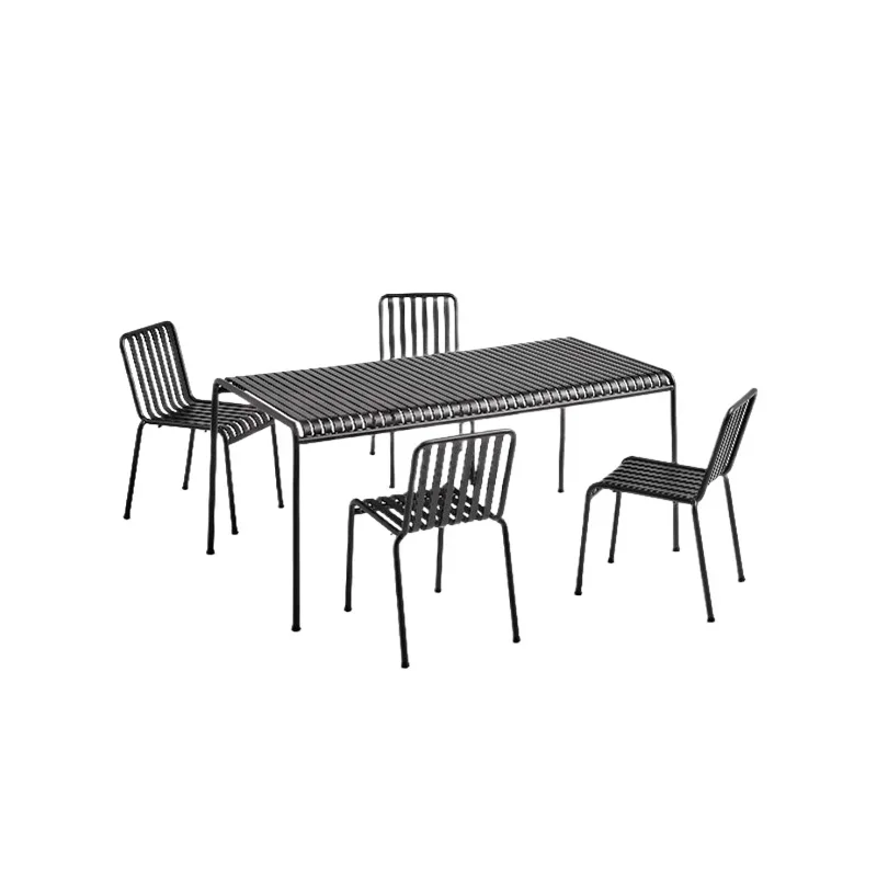 Simple outdoor wrought iron table and chair courtyard garden outdoor leisure table and chair Internet celebrity cafe outdoor din