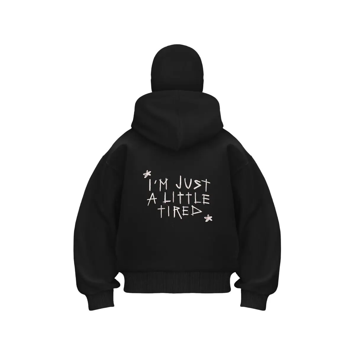 

I'M JUST A LITTLE TIRED" Курсивный текст, Relatable Mood Graphic, новый товар, толстовка с двойным капюшоном, мужская с капюшоном