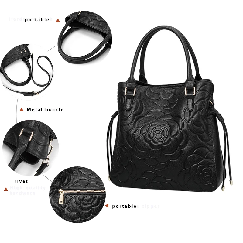 Aidrani New trendy women\'s handbag, high-end cowhide high-capacity printed bag