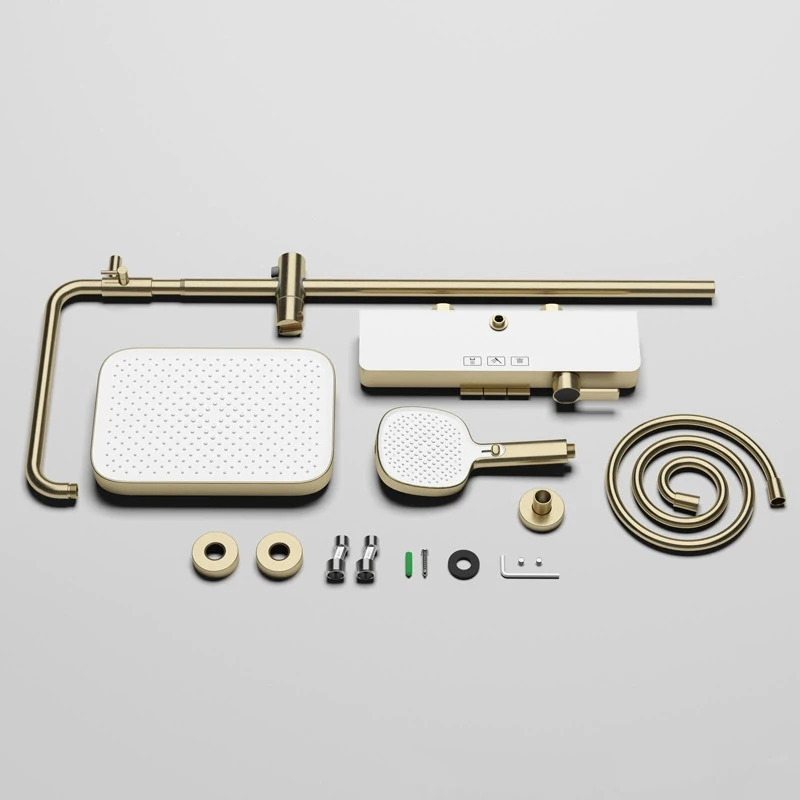 Montado na parede piano digital conjunto de chuveiro do banheiro 12 Polegada chuvas cabeça chuveiro cobre torneira do banheiro sistema chuveiro piano quente e frio