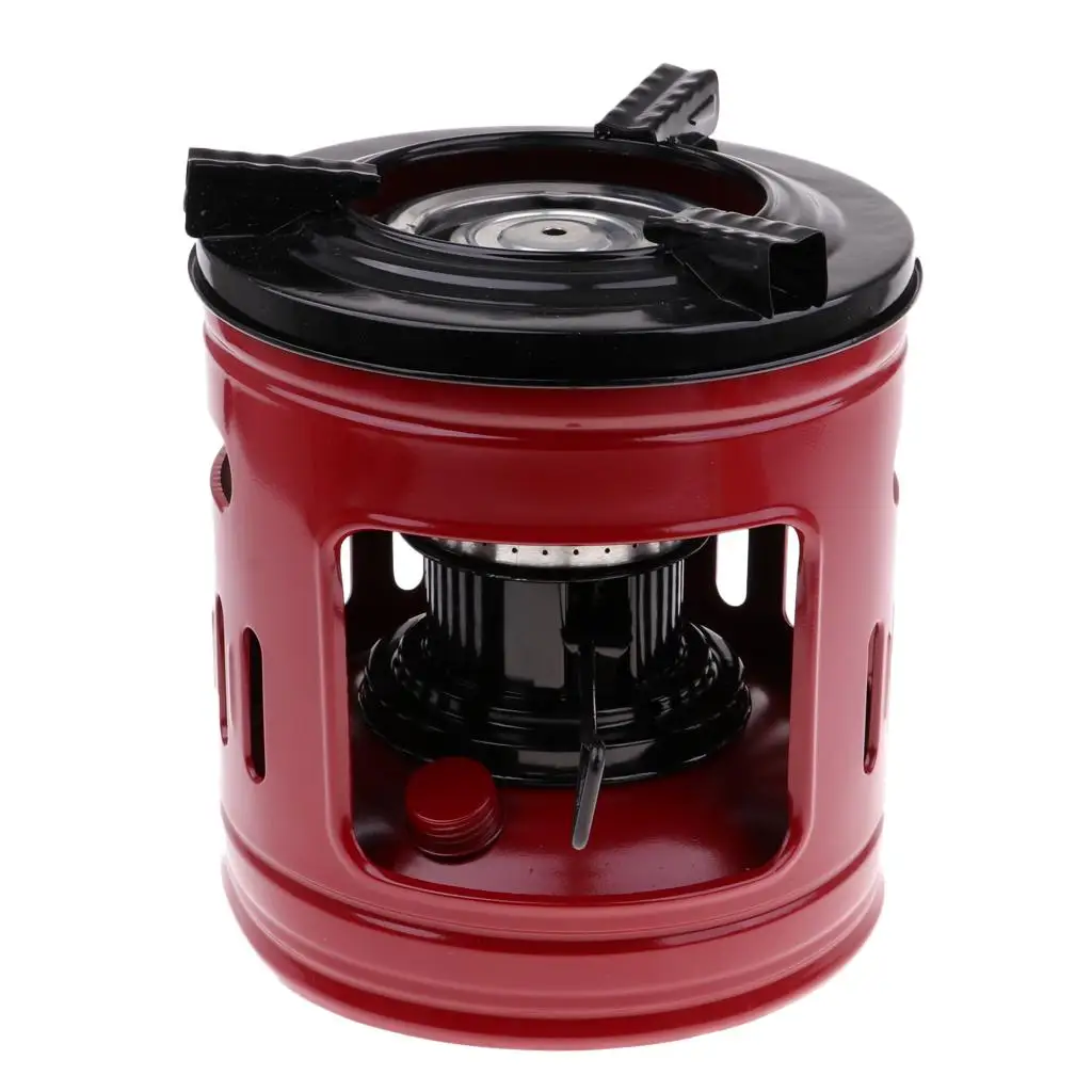 أداة طبخ للتخييم 10 فتائل للاستخدام الخارجي، باللون الأحمر