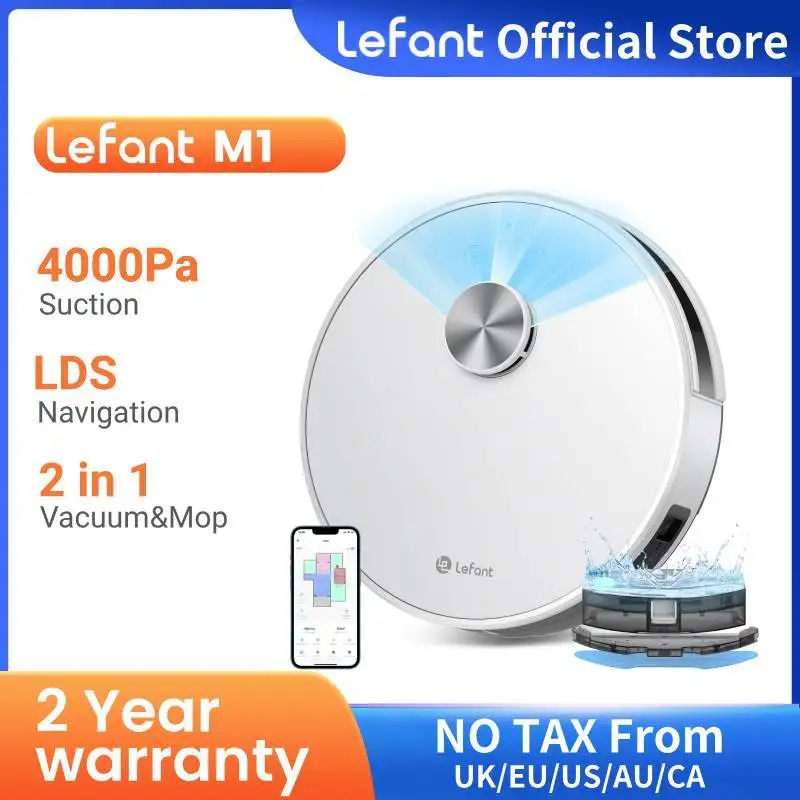 Lefant M1 LDS Robot Vacuum Cleaner with Multi Plane Mapping, 4000Pa Suction,Schedule, App/Alexa Control, for Pet Hair