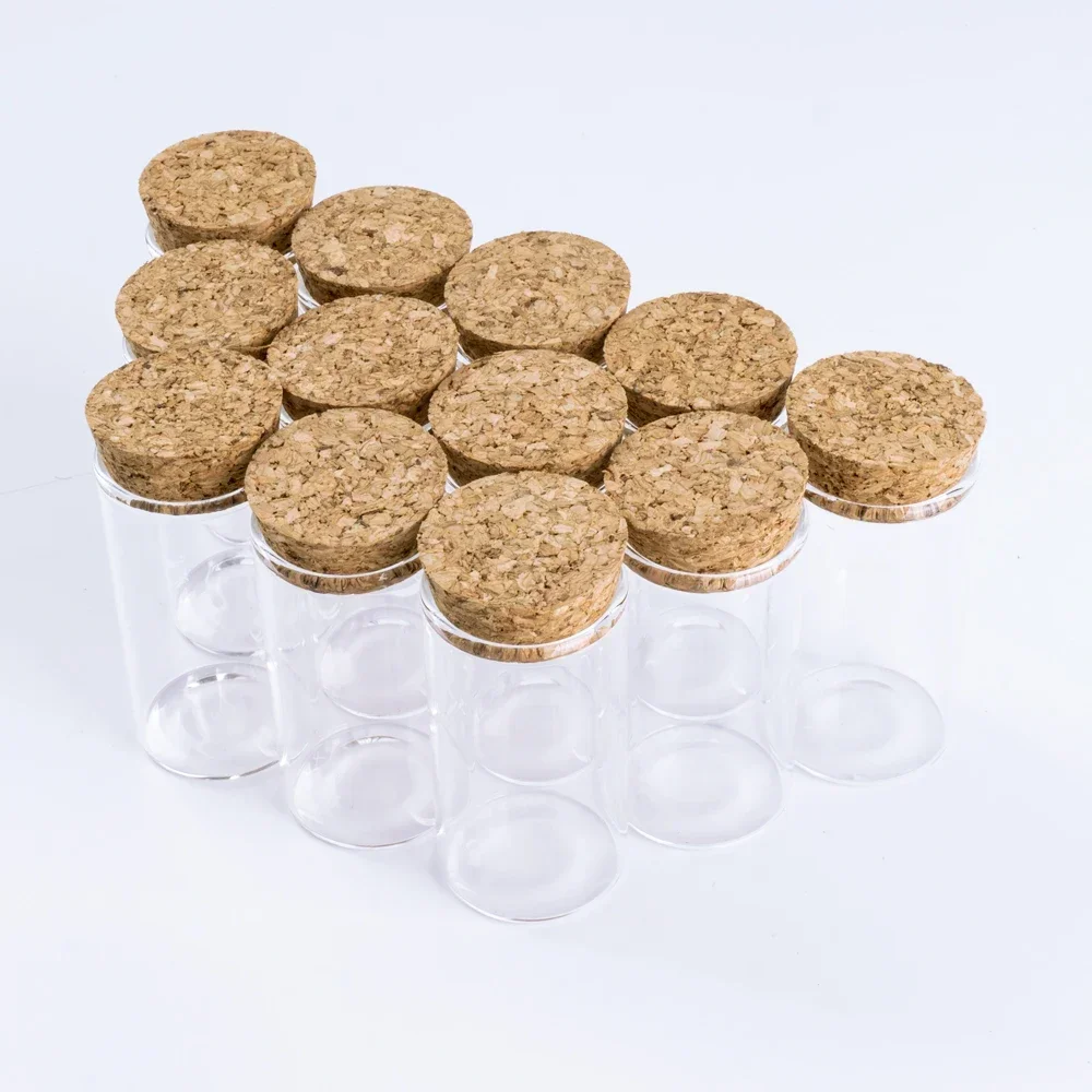 Wholesale 6pcs/Lot 70*37mm 50ml Transparent Glass Storage Bottles with Cork Stoppers for Tea/Crafts/Decor