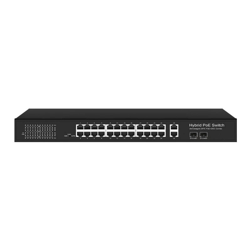 Gigabit uplink BT PoE switch 4*1000M TP/SFP Combo ports and 24*1000M PoE ports, 22 ports support IEEE802.3af/at/bt PoE standard,