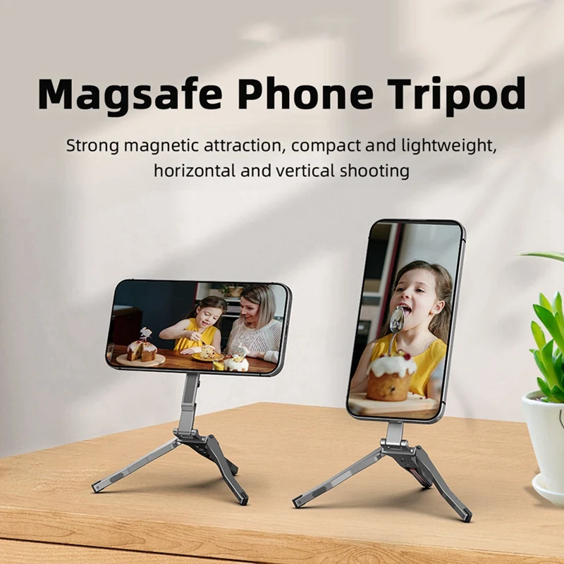 Trípode magnético inteligente con mango de zapata fría montado en valla, trípode para teléfono Magsafe, Iphone, Android, soporte de escritorio
