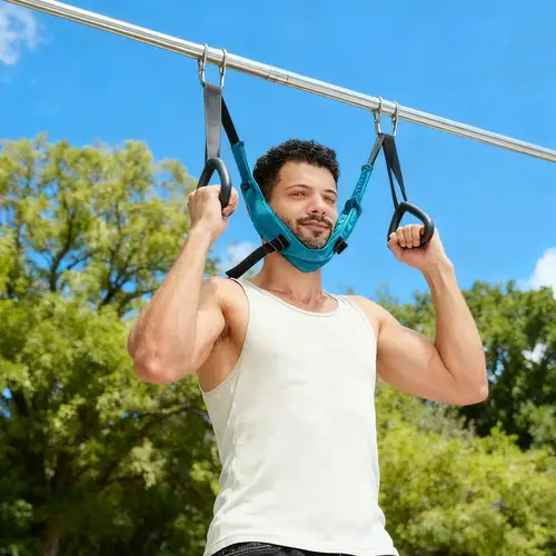 Imagen 1 del producto Dispositivo de tracción cervical para alivio del dolor, corrector de postura ajustable, soporte de cuello, soporte suave y cómodo para el hogar y la oficina