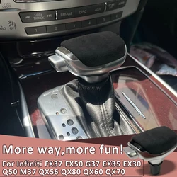Suede leather gear shift Knob shifter for Infiniti EX30 Q50 EX35 2008 M37 2011 QX56 QX80 QX60 QX70 carbon fiber interior trim