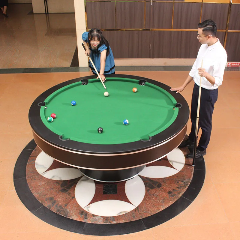 Round Pool Table Personality Bar KTV Billiard Table American Black 8 Multifunctional