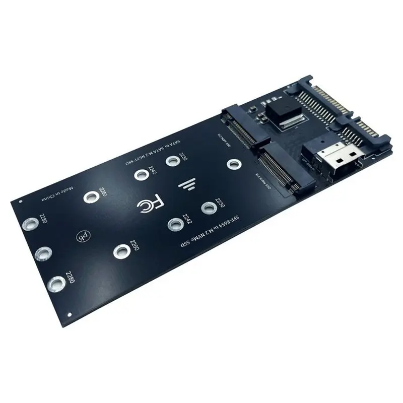 B48A M. 2 To SATA Adapter SFF-8654 For M2 NVME SSD- SATA To M2 Expansion Card(2 In 1) Combo Adapter 22 Pin