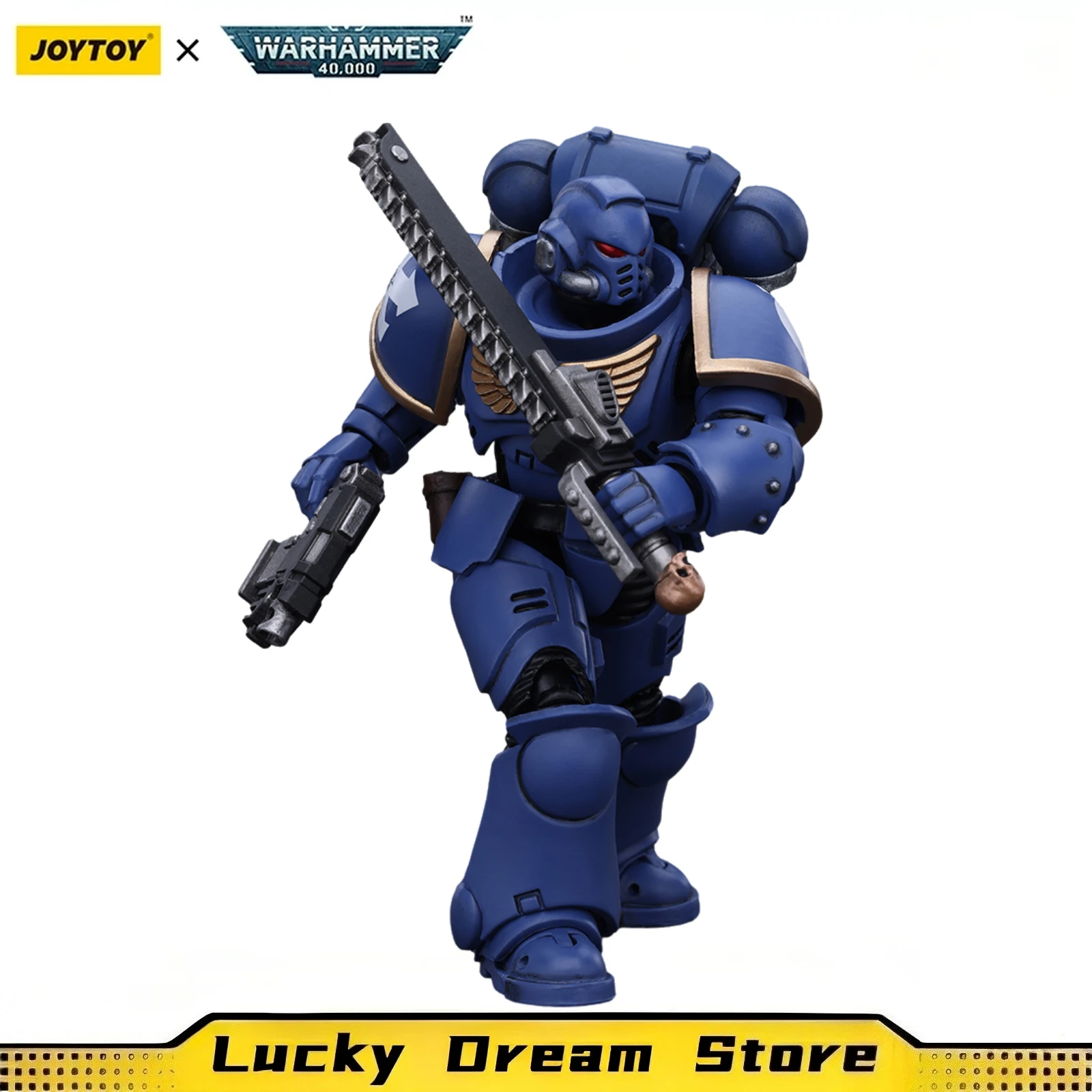 【JOYTOY】1/18 Figura de ação Warhammer 40K Ultramarines Outriders Brother Catonus Modelo militar
