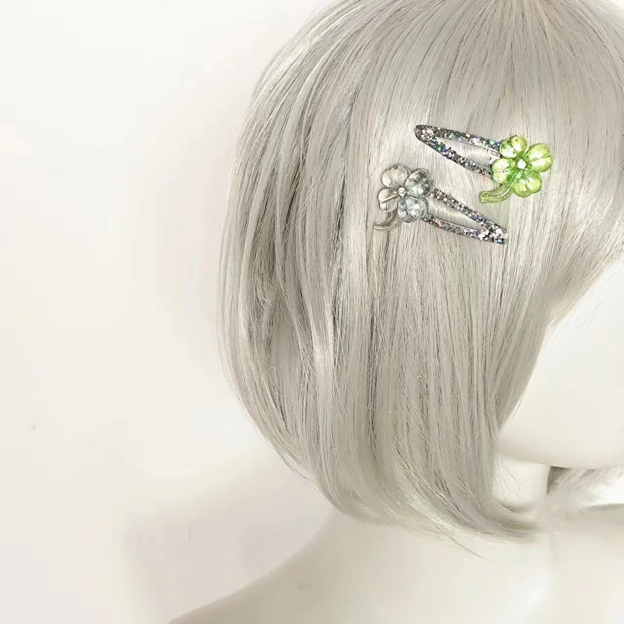 1 paio Lolita Girl Lucky Clover Fermaglio per capelli Retro Copricapo Clip accoppiata Y2K Ragazza Harajuku Gotico Accessori per sottocultura originali