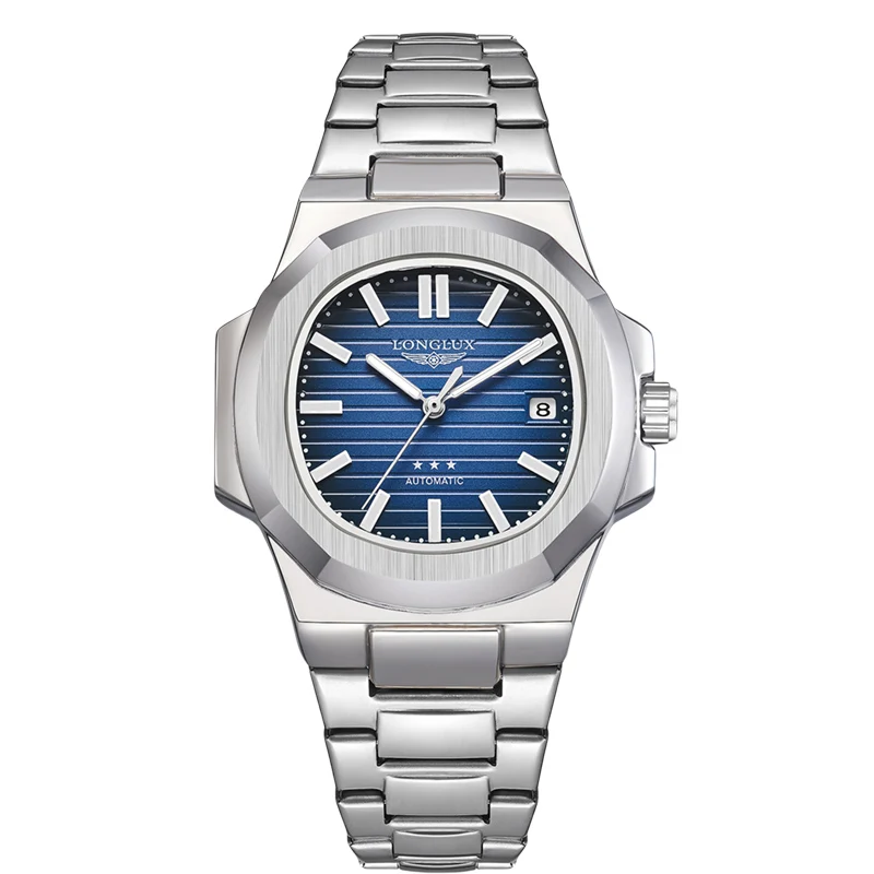 Heren automatisch horloge zakelijke datum mechanische horloges waterdicht roestvrij staal lichtgevend luxe herenhorloge vriendje cadeau - afbeelding 2