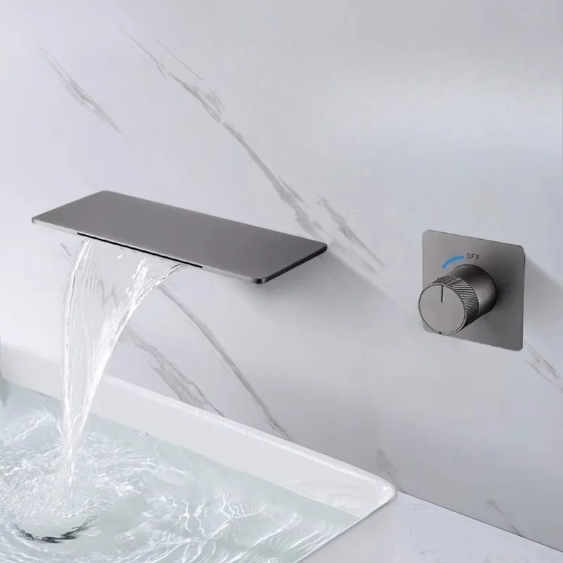 

Embedded in The Wall, Concealed, Pre Buried, Hot and Cold Dual Control Waterfall, Water Outlet, Face Washing Basin, Faucet