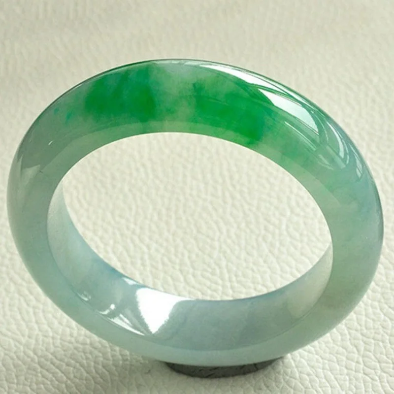 

Certified Natural AA high Icy Green Myanmar Jade jadeite bracelets bangle 58MM