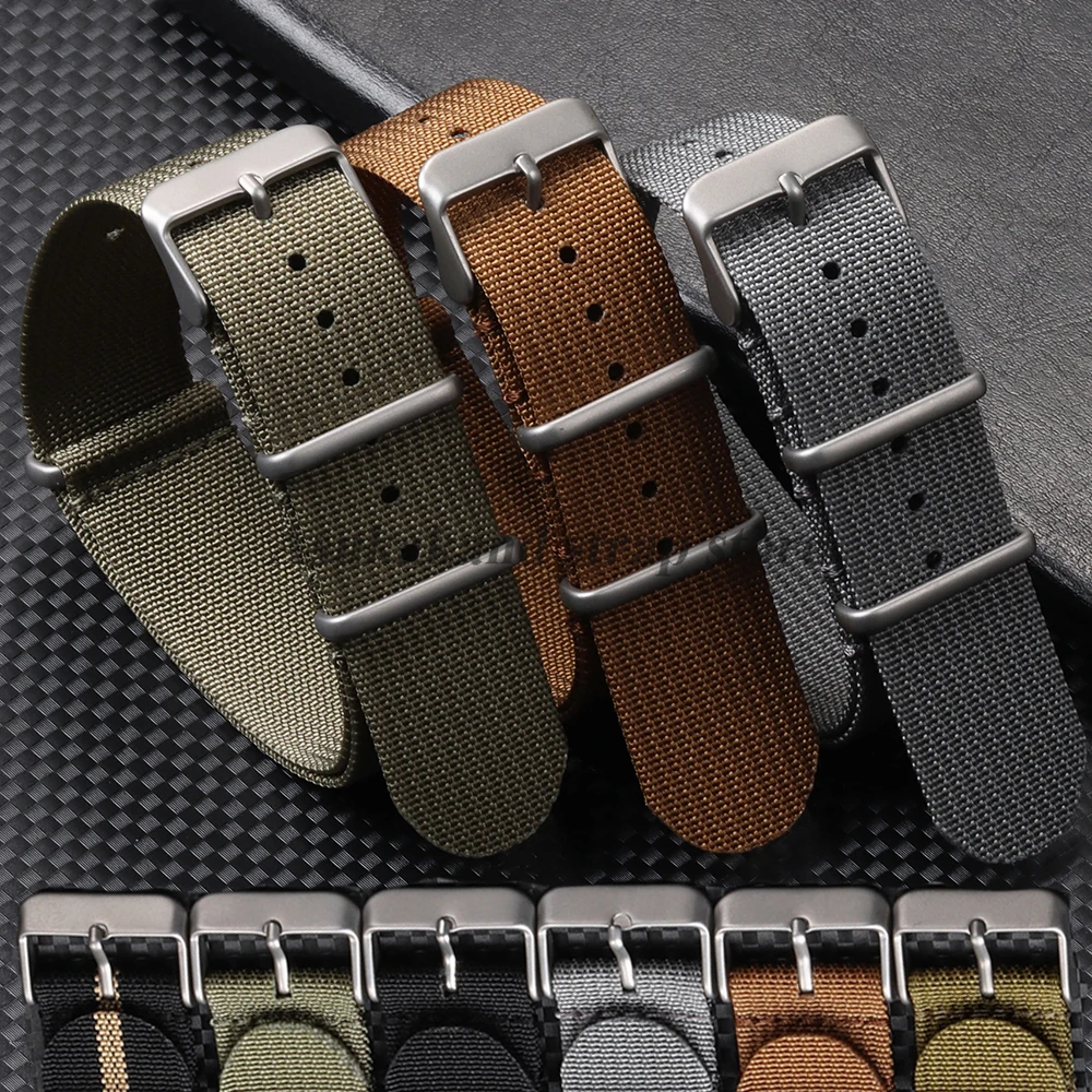18mm 20mm 22mm geripptes Armband für Seiko-Uhrenarmband für Casio Nylon-Uhrenarmband für militärisches Ballistic-Gewebe-Ersatzzubehör