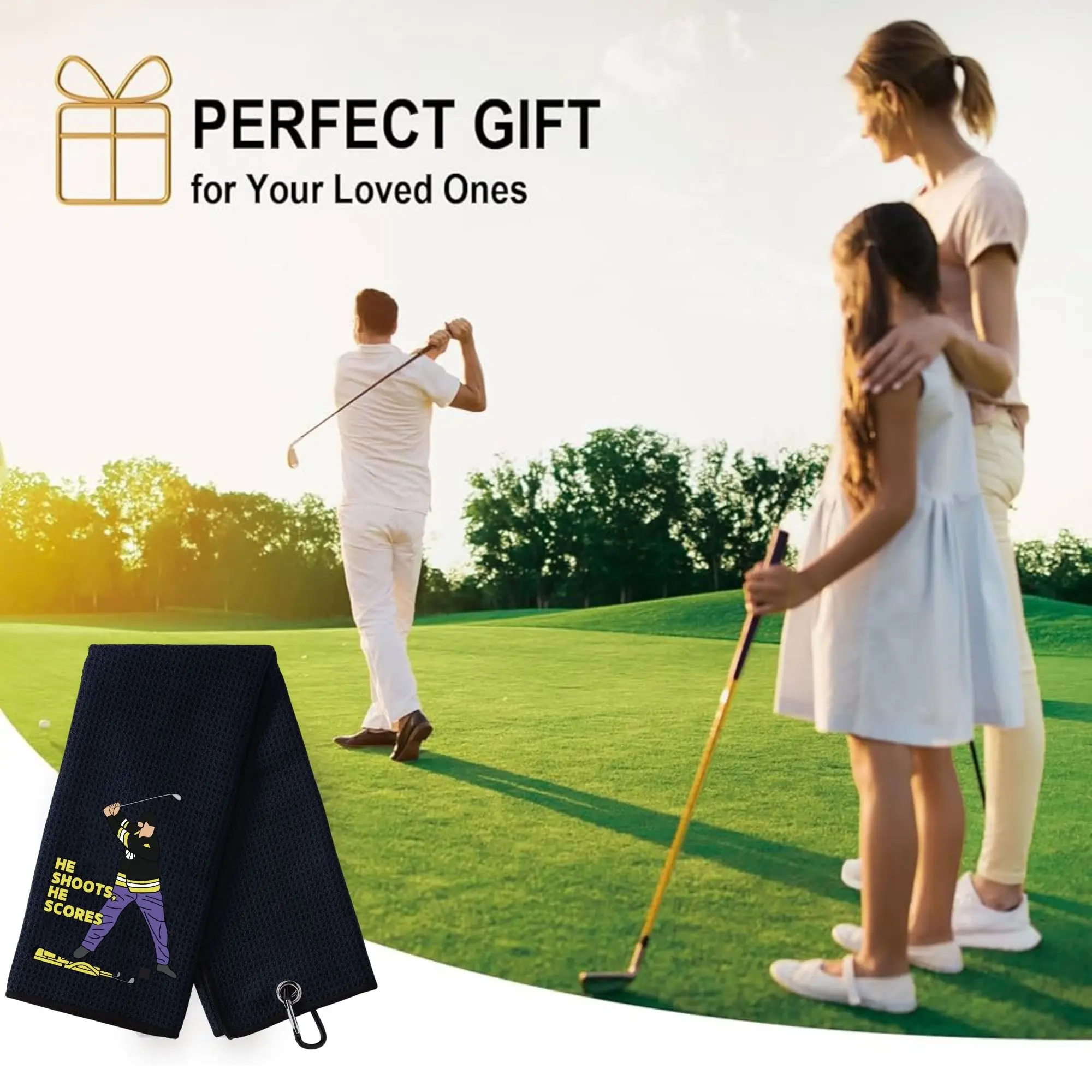 منشفة جولف مضحكة من Happy Gilmore، كبيرة نظيفة، كرة جولف، قوة ممتازة، معدات فائقة الامتصاص، منشفة جولف بتصميم جيلمور للرجال السعيدة #6