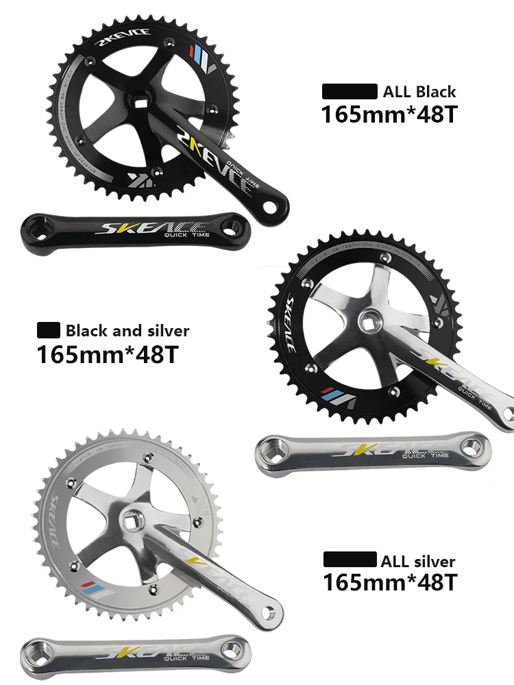 AliExpress SKEACE Bicycle Crankset Fixed Gear Chain Wheel 48T BCD 144mm Spindle 110mm Racing Bike Crank Single Speed Chainring BMX Part