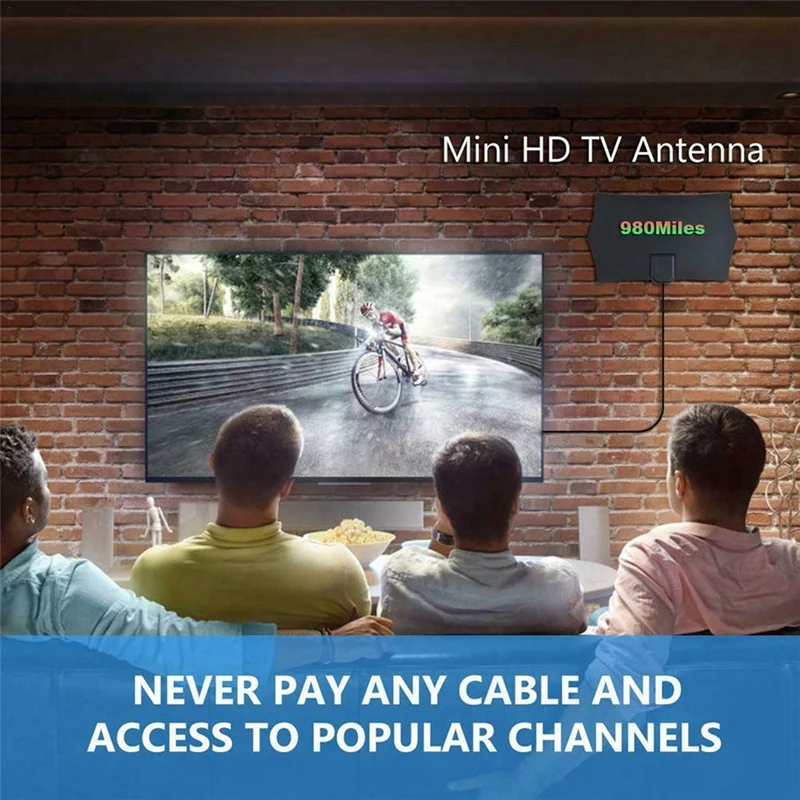 2x980 миль 4K цифровая HDTV комнатная ТВ антенна с усилителем сигнала Усилитель ТВ радиус серфинговая антенна Fox