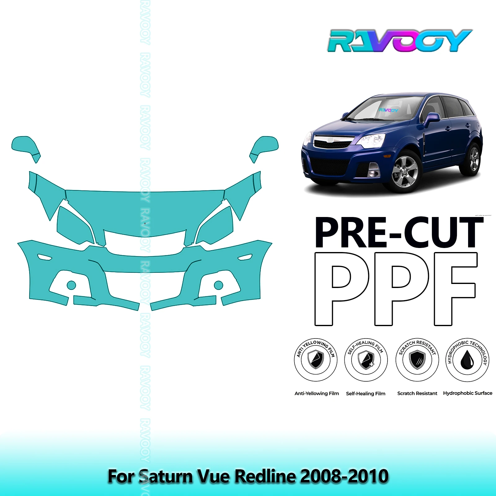 

Car Front Kit Clear Bra Precut PPF Paint Protection Film For Saturn Vue Redline 2008-2010