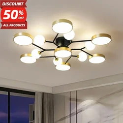 Nordic Ceiling Light Glass Ball LED Chandeliersr Living Restaurant Room Lamp Home Decoration Hanging Light Fixture