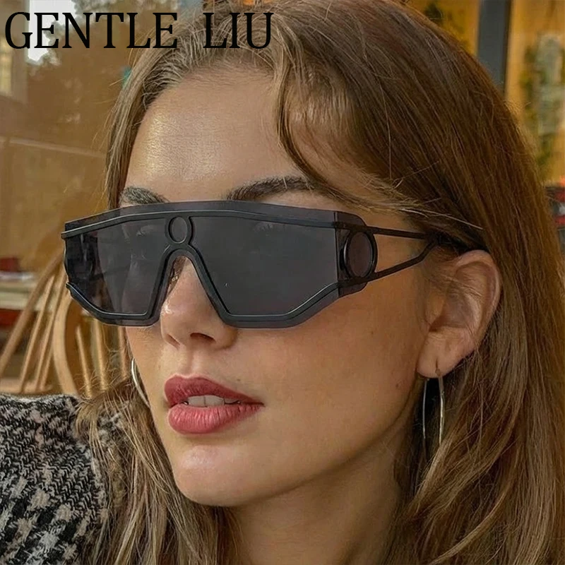 

Square Rimless Shield Mask Sunglasses Women 2026 Luxury Brand Wrap Around One-Piece Goggle Polygon Sun Glasses Outdoor Shades