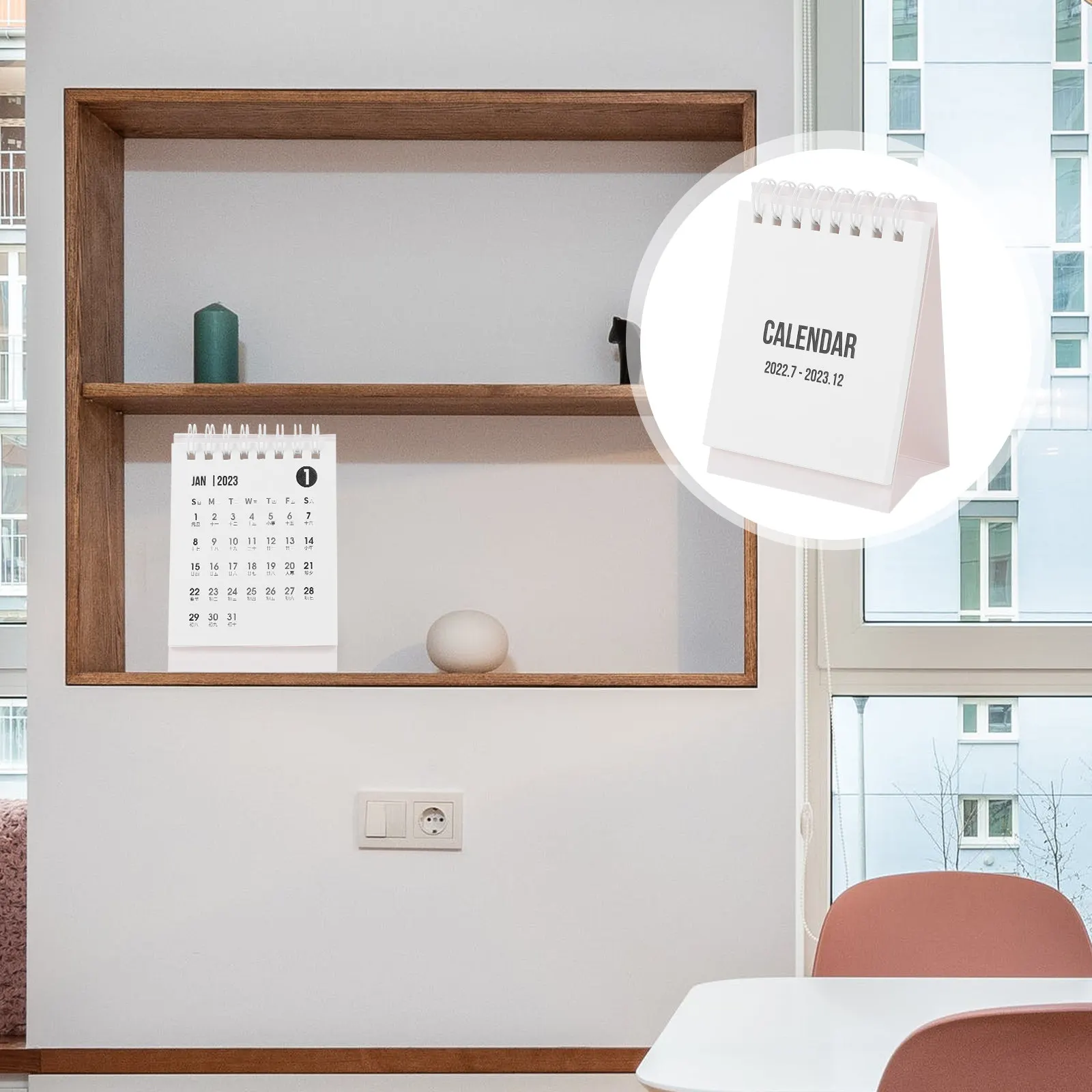 

Mini Desktop Calendar 2023 Clear Printing Long Service Life Sturdy Structure Not Easy to Tip Over Desk Calendar Decor for Home
