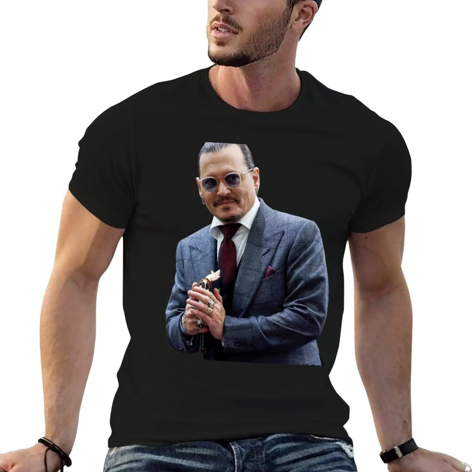 Jonny Depp T-Shirt korean fashion plain t shirt for men