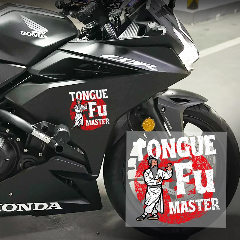 

Creative Japanese TONGUE FU MASTER pattern car and motorcycle stickers, personalized PVC decorative stickers