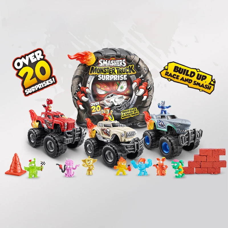 ZURU Smashers Monster Truck Surprise Car Toys Dino Drifter Sound and Light up Truck Toys Boy's Birthday Gifts Christmas Present