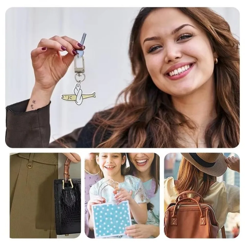 Portable Acrylic Bag Keychain Pendant Cartoon Hanging Fish Keyring Fish Key Chain Girls