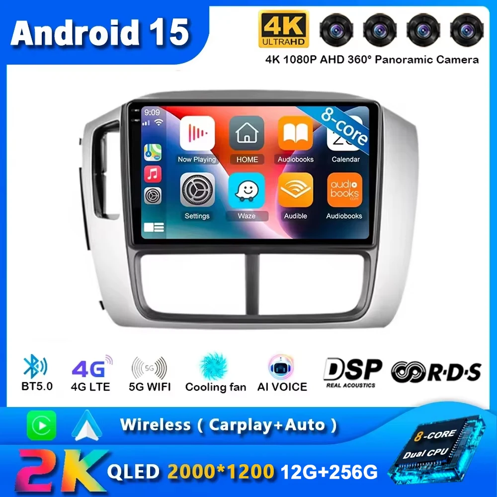 

Android 15 Carplay Car Radio For Honda Pilot 1 2006 2007 2008 Navigation GPS Multimedia Player WiFi+4G Stereo Auto video BT 2DIN