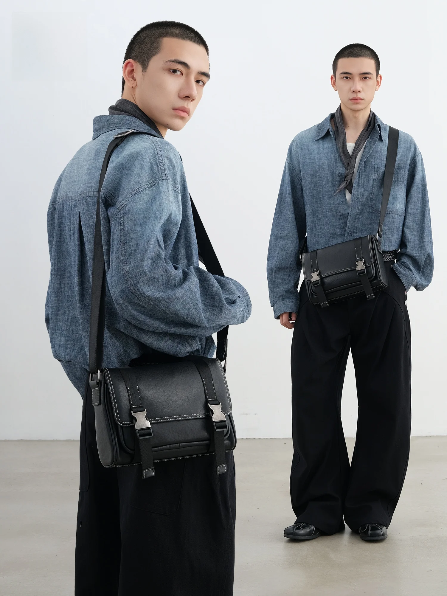 Retro Casual Crossbody Bag for Men Cowhide Leather Messenger Bag Young Business Single Shoulder Bag Sfreeya Brand Pure Color