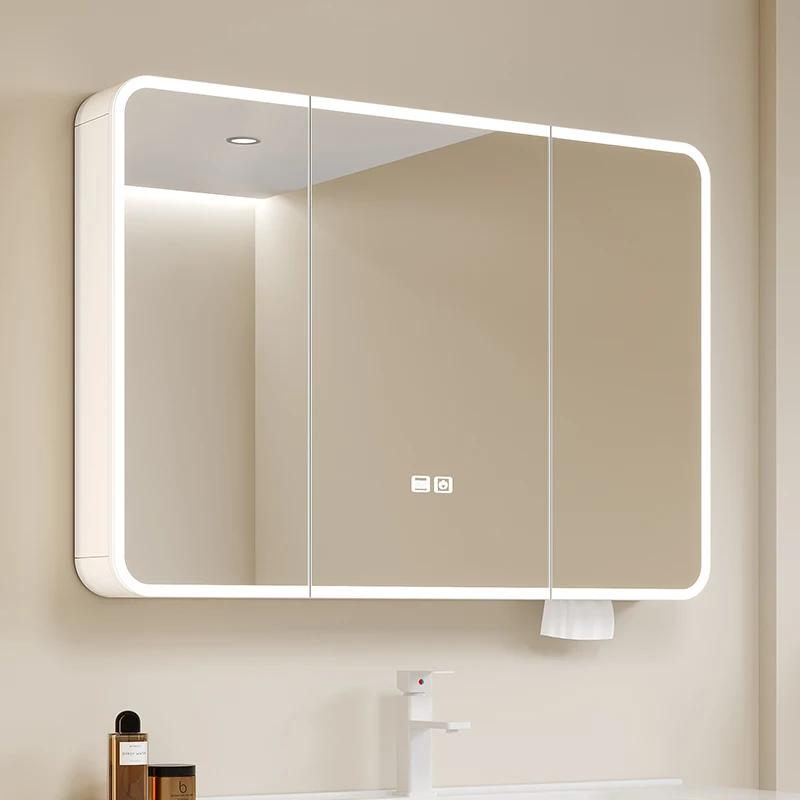 

Luxury Mirror Bathroom Cabinet Organizer Storage Partitions Medicine Cupboard Disinfecting Space Saver Gabinete Home Furniture