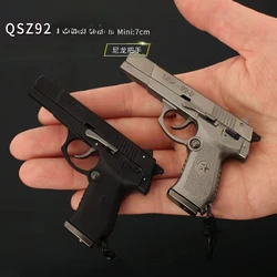 1:3 Semi Alloy QSZ92 Toy Gun Detachable Mini Gun Model Shell Ejection Pistol Keychain Pendant Ornament for Boys Gift